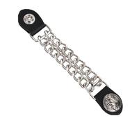 4 Motorcycle Vest Extenders - Women Vest Extenders, Biker Vest Chain Extenders | 2nd Amendment Genuine Leather Vest Extender with Chains, Heavy-Duty Double Chain Vest Extenders for Biker Women Men