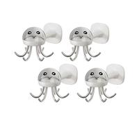 4 Multipurpose Swivel Hooks 360 Degree Rotating Hanger Towel Hanging Rack for Hanging Apparel and Accessories