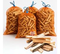 4 Nets of Kiln Dried Kindling Wood - approx 10KG Box of 4 Bags Wood Kindling For Woodburning Stove, Log Burner, Open Fire Pit, Camping BBQ Pizza Oven. Fire Starters Ready To Burn (approx 10kg)