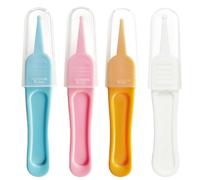 4 Nose Tweezers for Boogers, Baby Round Nose Clip, Baby Daily Care Cleaning Tweezers, Portable Nipper Forceps, Safe Effective Plier Pincer, Cleaning Supplies