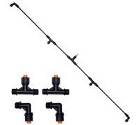 4-Nozzle Poly Boom Wand with 3/8" Brass Fitting - Convertible to 2 Nozzles, Lightweight for Garden, Farm