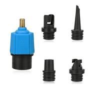 4 Nozzle Sup Pump Adaptor Kit - Air Pump Converter for Boat Air Valve, Kayak, Paddle Board, Inflatable Bed, Boat, Dinghy, Yacht - BLUE
