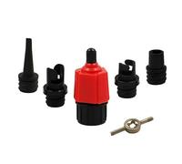 4 Nozzles Red Pump Adaptor with, pump adapter,inflatable boat valves hose adapter connector, Air Pump Converter for SUP, Kayak, Stand Up Paddle Board, Inflatable Bed, Boat, Dinghy