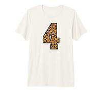 4 Number Leopard Four Team Sports Varsity Matching Premium T-Shirt