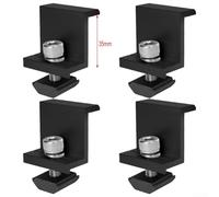 4 or 10pcs Adjustable Solar Module Clamps, End and Medium Clamps for 30mm/35mm Thickness (4Pcs 35mm End clamp)