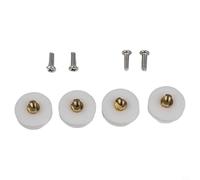 4 or 8 Pack Replacement Shower Door Rollers with 22mm Grooved Wheels for 3-6mm Thick Glass, Nylon and Brass Runners with Quiet Operation and Anti-Rust Design for(4pcs)