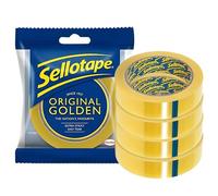 4 Original Golden Cellotape | Multi-Purpose Clear Tape for Household Objects - Extra Sticky Clear Packing Tape for Sticking Envelopes, Cards & Gifts | Easy to Use - Sellotape 24mm x 50m