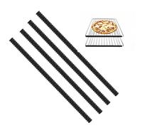 4 Oven Rack Protectors, Silicone Oven Guards for Inside The Oven Heat Resistant Oven Shelf Edge Guards Safety Protection Bracket Protective Covers Baking Edge Shields for Protect Against Burns (Black)