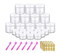 4 oz 120ml Travel Containers 12pcs + 12pcs 20g/20ml Sample Containers 24 Pack Travel Pots Cosmetic Jar Small Plastic Jars with Lids for Lip Scrub, Body Butters, Cream, Slime, Craft Storage