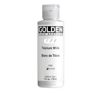 4 Oz Fluid Acrylic Color Paint Color: Titanium White by Golden Artist Colors