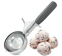 4 oz Large Ice Cream Scoop with Trigger Release #8 - Stainless Steel Cookie Scoop for Baking, Ice Cream & Cookie Dough, Comfort Grip Handle, Easy Release, Dishwasher Safe, Great as Mothers Day Gifts