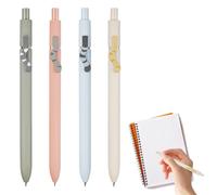 4 Pack 0.5mm Cat Pens Stationery Set Japanese Style Cute Pens Kawaii Black Gel Ink Pen Fine Point Smooth Writing Cat Tail Retractable Pen Set High-End Series for School Office Journaling Note Taking