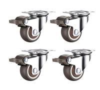 4 Pack 1/2 Inch Silent Rubber Office Chair Wheels Heavy-Duty Swivel Casters with Brake Easy-Move Small Fur Casters for Smooth Mobility