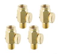 4 Pack 1/4 for NPT Inline Air Regulator with Solid Brass Body for Compressed Air Pressure Valve, 1/4" Female and Male for NPT Threads, Round Knob Adjustment