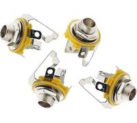 4-Pack 1/4 Inch Electric Jack, TS Mono Panel Mount Socket with Washer and Nut Solder Type, Guitar Jack Socket for Guitar, Bass, Audio Equipment - Durable, Reliable Connection for Music Gear