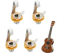 4 Pack 1/4 Inch Guitar Input Jack, TS Mono Panel Mount Socket 6.35mm, Pure Tone Full-contact Output Jack with Washer and Nut, Solder Type Female Jack for Electric Guitar & Bass Repair
