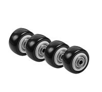 4 Pack 1.5" d Diamond Single Wheel with Double Bearing Black Fur Caster Rollers for Smooth li and Slish Décor