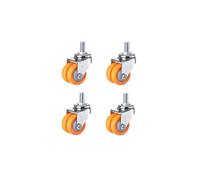 4 Pack 1.5 Inch Heavy Duty Dual Caster Wheels with M12x25mm Threaded Stem - Silent Non-Marking Replacement(Universal M12x25mm)