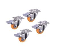 4 Pack 1.5 Inch Screw Casters Orange PP Furniture Wheels Silent Display Cabinet Speakers(A)