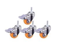 4 Pack 1.5 Inch Screw Casters Orange PP Furniture Wheels Silent Display Cabinet Speakers(D)