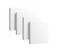 4 Pack 1 Gang Square Blank Faceplate, White Single Blanking Socket Plate Cover, Screwless Flat Wall Plate for Pattress Boxes, Unused Electrical Outlets and Switches, 86mm x 86mm
