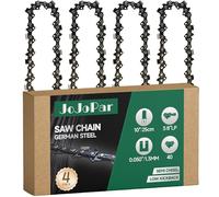 4 Pack 10 Inch Chainsaw Chain 3/8" LP Pitch .050" Gauge 40 Drive Links 10 Inch Replacement Pole Saw Chains Compatible with Remington Worx Sunjoe Craftsman and More S40