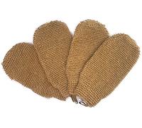 4 Pack 100% Natural Exfoliating Hemp Glove Mitt Mitten - Bath Sponge Scrubber Remove Dead Skin - Deep Clean & Invigorate Your Skin - Machine Wash and Dry - Double Sided Available