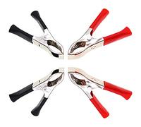 4 Pack 100A Jump Lead Clamps Heavy Duty Pure Copper Crocodile Alligator Clips Car Booster Cable Battery Clamps for Auto (2 Red + 2 Black)