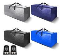 4 Pack 100L Moving Boxes Large Strong with Lid, Extra Large Storage Bag Packing Box with Zips for Moving House, Clothes, Duvet, Under Bed, Travelling Laundry Bags, Moving Bags Storage Boxes- 4 Colors