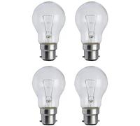 4 Pack 100W Classic Traditional Bulbs, B22, B22d Bayonet Cap, 100% Dimmable, 1120 Lumens, GLS A50, 2700K Warm White, AC 230V, for Ceiling Lamps, Floor Lamps, Wall Lights and Pendants