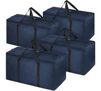 4 Pack 110L Extra Large Travel Duffle Bag, Foldable Waterproof 600D Oxford Cloth Heavy Duty Holdall Bags for Men Women, Strong Moving Boxes for House, Luggage Bags (Dark Blue)