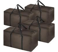 4 Pack 110L Extra Large Travel Duffle Bag, Foldable Waterproof 600D Oxford Cloth Heavy Duty Holdall Bags for Men Women, Strong Moving Boxes for House, Luggage Bags (Brown)