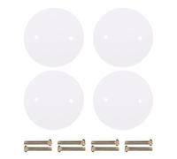 4-Pack 11cm White Blanking Plate Covers, Round Hole Caps with Screws for Ceiling, Wall, Electrical Outlet & Switch Boxes, Universal PP Plastic Cover Plates