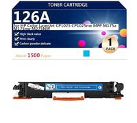 (4 Pack) 126A CE310A CE311A CE312A CE313A Toner Cartridges Extra High Yield for HP Color LaserJet CP1025 CP1025nw MFP M175a M175nw M275NW Printers, High-Volume Printing,Cyan-1 pack
