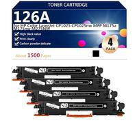 (4 Pack) 126A CE310A CE311A CE312A CE313A Toner Cartridges Extra High Yield for HP Color LaserJet CP1025 CP1025nw MFP M175a M175nw M275NW Printers, High-Volume Printing,Black-4 pack