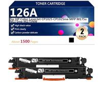 (4 Pack) 126A CE310A CE311A CE312A CE313A Toner Cartridges Extra High Yield for HP Color LaserJet CP1025 CP1025nw MFP M175a M175nw M275NW Printers, High-Volume Printing,Black-2 pack