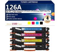 (4 Pack) 126A CE310A CE311A CE312A CE313A Toner Cartridges Extra High Yield for HP Color LaserJet CP1025 CP1025nw MFP M175a M175nw M275NW Printers, High-Volume Printing,BCMY-1 pack