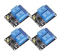4 Pack 12V 24V Two-Way Relay Module with Optocoupler Protection for Signal Integrity in Industrial Communication Gateways (12V)