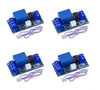 4-Pack 12VDC Bistable Relay Module SPDT Latching Control for Industrial Use AgSnO2 Contacts DIN Rail Mount IEC 60947-1 UL 508 Certified Blue