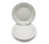4 Pack 13 Inch Extra large Size Dinner Plate Sets, Delicious Pasta Plates, Unbreakable Dishes, Lightweight Salad Dinnerware, Reusable Dessert Tableware (33cm Beige)