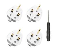 4 Pack 13amp Plug UK, UK Plug 13A Fused Mains