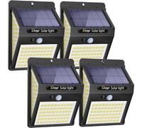 [4 Pack] 140LED Solar Lights Litogo Solar Motion Sensor Lights 270ºWide Angle Solar Powered Wall Lights Outside 3 Modes for Garden Fence Door Yard