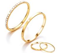 4 Pack 14K Gold Plated Ring Stack for Oura Ring 5/Gen 4/4 Ceramic/Gen 3 | Cubic Zirconia Simulated Diamond Oura Ring Stacking Rings for Women