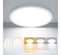 [ 4 Pack] 15W 1800LM LED Ceiling Light, Bathroom Lights Ceiling 3000K/4000K/6500K, IP44 Waterproof, Ultra Thin Round Flush Ceiling Light for Bedroom,Kitchen, Living room,Toilet,Utility Room 18cm