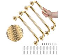4 Pack 16 Inch Shower Grab Bar, YuanDe Gold Bathroom Grab Bar Handle w/Anti-Slip Knurled Grip, Stainless Steel Bath Balance Bar, 1" Diameter Safety Hand Rail Support,Handicap Injury Elderly Senior