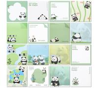 4 Pack 16 Style Cute Panda Sticky Note,320 Sheets Kawaii Cartoon Panda Bear Self-Stick Note Pads Writing Memo Pads Message Note Stationery Gift for Kid Plan Index Student School Office Supplies