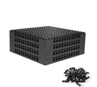 4-Pack 16x16 Base Plates for Building Bricks - Compatible with Classic Baseplate Sets (e.g. 65803), ABS Pixel Art Panels for Creative Play, Wall Art & STEM Learning - Ideal for Kids & Adults (black)