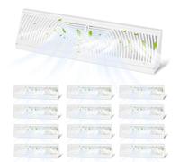 4 Pack 18 Inch Baseboard Register Vent Covers - White HVAC Diffuser for Floor/Wall Duct Openings - Cold Rolled Steel Air Vent Cover with Adjustable Airflow