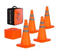 4 Pack 18 inch Collapsible Traffic Cones, Safety Cones with Reflective Collars, Multi Purpose Pop Up Extendable Road Safety Cone by GUARDLEAD