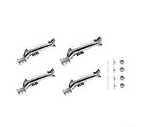 4 Pack 180 Degree Swing Cabinet Door Hinge with Handle, Space Saving Sliding Hinge with Damping for Kitchen Wardrobe, Includes 590mm Aluminum Plate, Silver(height 0.9-2.4m*4)